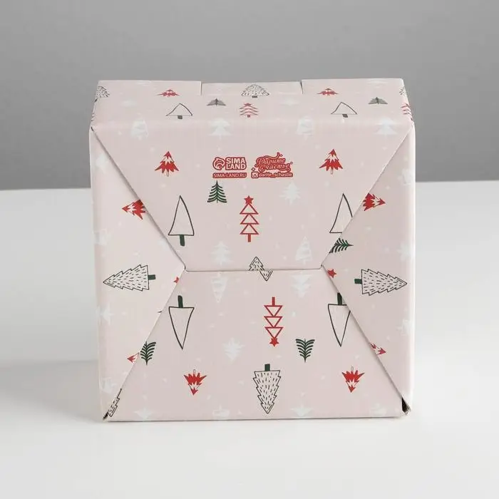 Коробка подарочная новогодняя складная &laquo;Счастья и Добра&raquo;, 15 х 15 х 7 см, Новый год