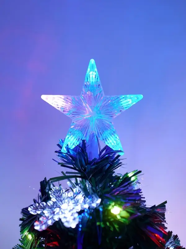 Ёлка фиброоптическая «Снежинки» 90 см, d нижнего яруса 45 см, 80 веток, мигание Ёлка фиброоптическая «Снежинки» 90 см, d нижнего яруса 45 см, 80 веток, мигание