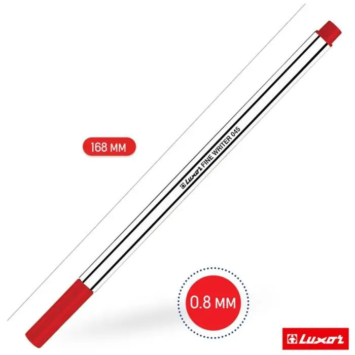 Ручка капиллярная Luxor Fine Writer 045, узел 0.8 мм, чернила красные, корпус чёрно-белый Ручка капиллярная Luxor Fine Writer 045, узел 0.8 мм, чернила красные, корпус чёрно-белый