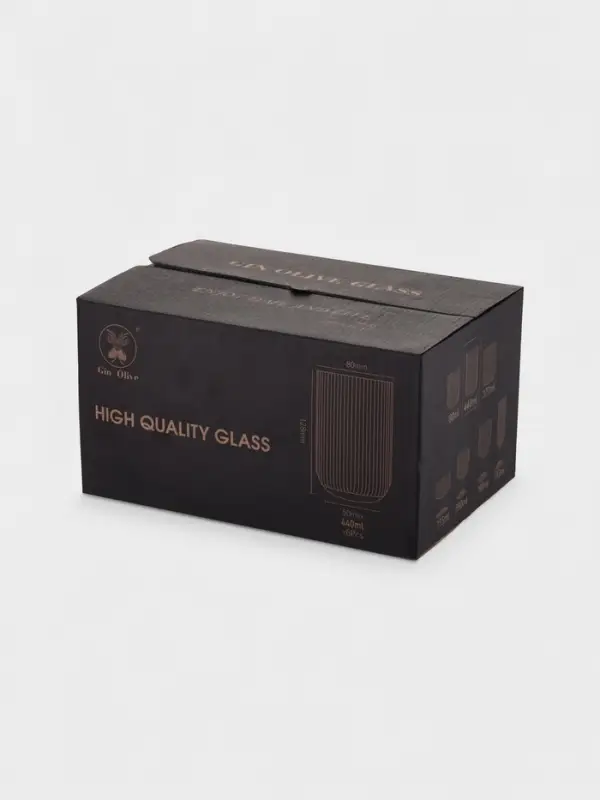 Набор стаканов 6 шт, 400 мл, золотой обод Набор стаканов 6 шт, 400 мл, золотой обод