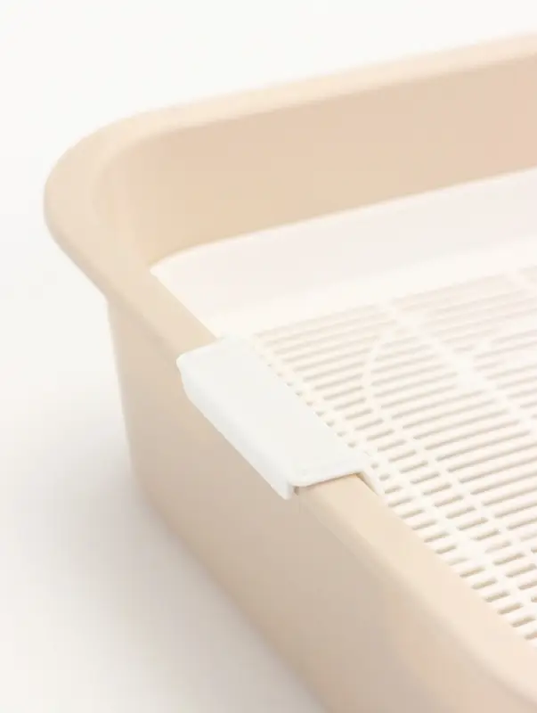 Туалет для кошек &laquo;Мур-мяу&raquo;, 33&times;25&times;7 см с сеткой, пластик, бежевый