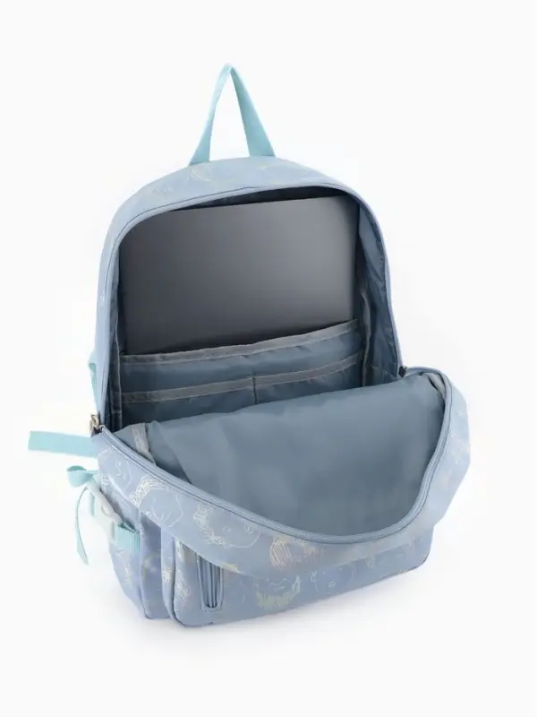 Рюкзак школьный на молнии, с отделами, карманами, размер 29&times;11&times;40 см, голубой