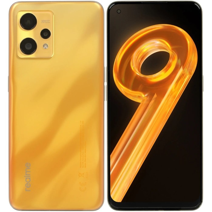 Смартфон Realme 9, 6.4 Смартфон Realme 9, 6.4", SAmoled, 2 sim, 6 Гб, 128 Гб, 108 Мп, 16 Мп, 5000 мАч, NFC, золотой