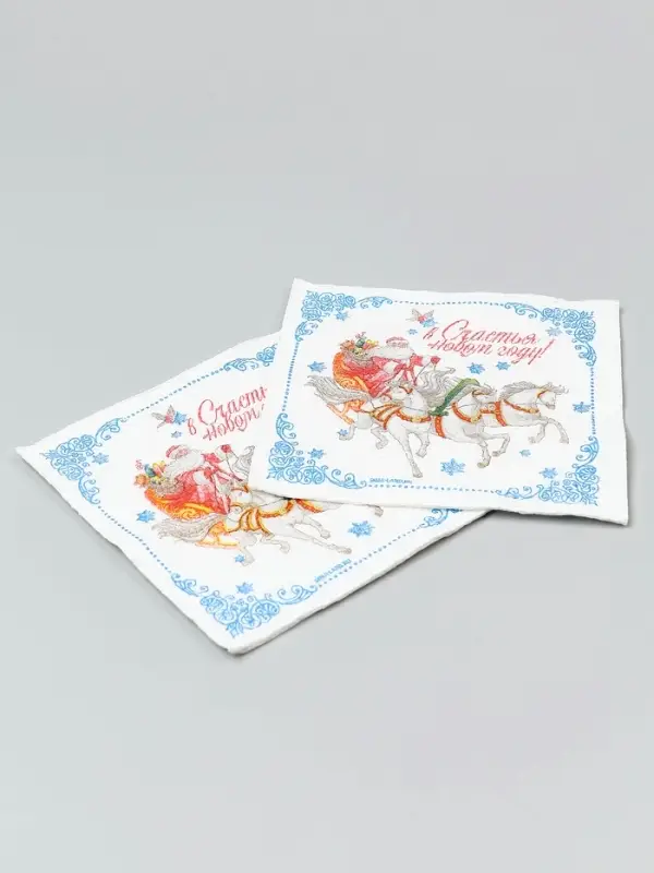 Салфетки бумажные «Новогодняя вьюга», однослойные, 24х24 см, набор 20 шт.