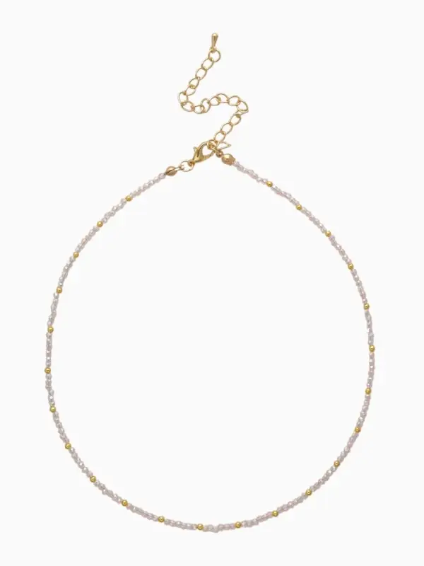 Чокер «Хрусталь» бусины, светло-розовый в золоте, 37 см + 5 см доп, цепочка