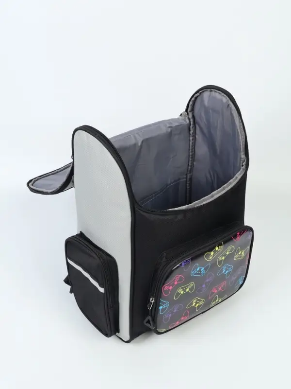 Ранец с эргономичной спинкой квадратный с доп. элементами "Gamer"