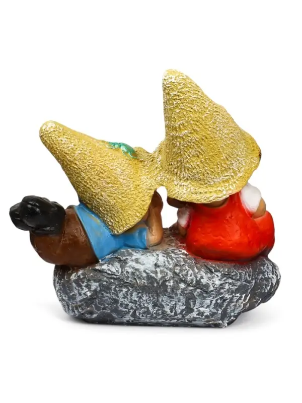 Садовая фигура из полистоуна &laquo;Девочка с мальчиком на камне&raquo;, 42&times;22&times;41 см