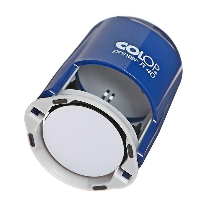 Оснастка для круглой печати автоматическая COLOP Printer R40, диаметр 41.5 мм, с крышкой, корпус кобальт