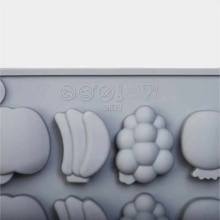 Форма для мармелада Доляна «Фрукты», силикон, 21,3×14,4×1,5 см, 25 ячеек (3×2 см), цвет серый Форма для мармелада Доляна «Фрукты», силикон, 21,3×14,4×1,5 см, 25 ячеек (3×2 см), цвет серый