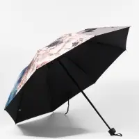 Зонт механический &laquo;Вдохновение&raquo;, эпонж, 4 сложения, 8 спиц, R=48/55 см, d=96 см, МИКС