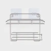 Держатель для туалетной бумаги с полочкой, 19&times;10&times;14.5 см, хром