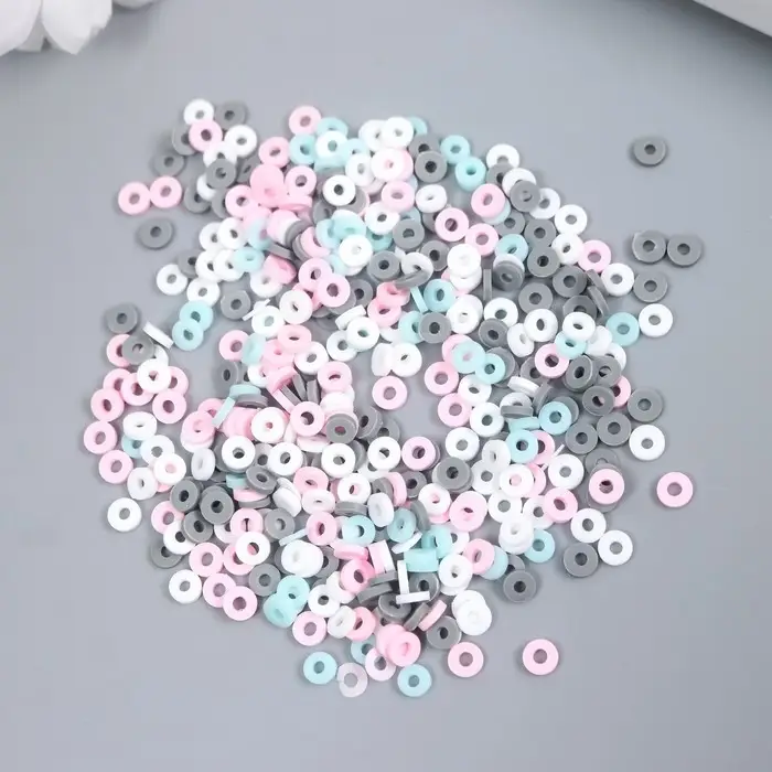 Бусины для творчества PVC "Колечки зефирные" набор &asymp; 330 шт 0,1х0,4х0,4 см