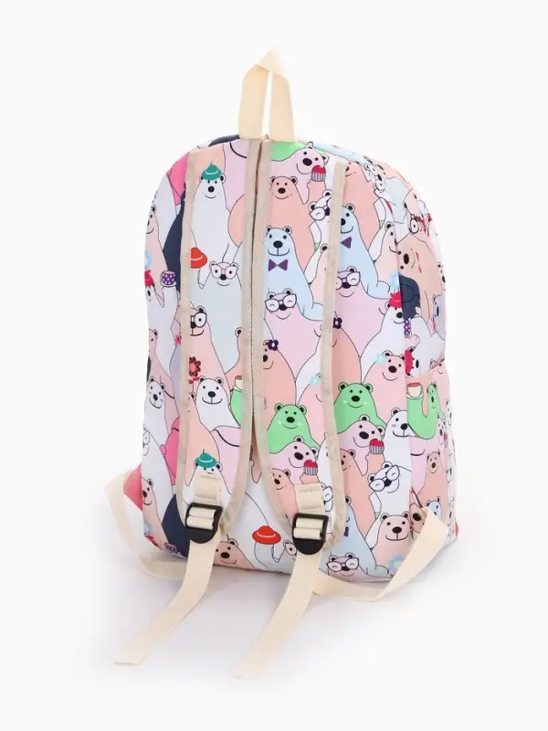 Рюкзак школьный &laquo;Мишка&raquo;, с пеналом, 29&times;12&times;41 см, разноцветный