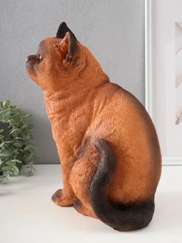 Фигурка (гипс) Кошка Сиамская окраска. Высота 31,5 см, Ширина 16 см, Длина 24 см.