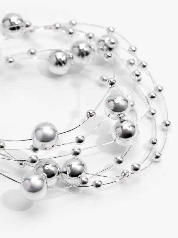 Жемчуг на леске, 3/8 мм, 10&plusmn;1 м, цвет серебряный