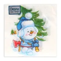 Салфетки новогодние бумажные Desna Design «Снеговичок с елкой», 1 слой, 24х24 см, 40 шт. Салфетки новогодние бумажные Desna Design «Снеговичок с елкой», 1 слой, 24х24 см, 40 шт.