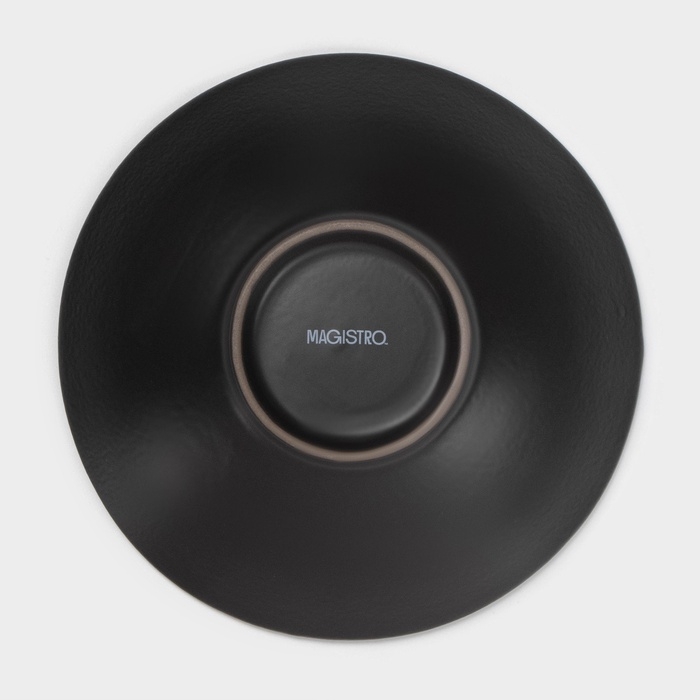Салатник Magistro Black style, d=17,8 см, фарфор, чёрный Салатник Magistro Black style, d=17,8 см, фарфор, чёрный