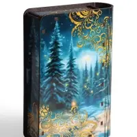 Книга-шкатулка  "Рыжий козлик в шапке Дед Мороз",  19х13х5 см