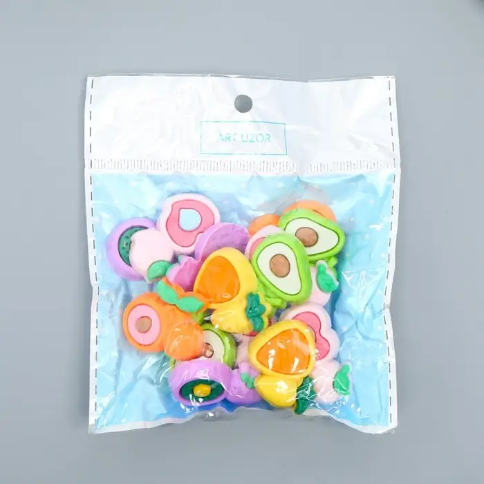 Декор для творчества резина Декор для творчества резина "Половинка фрукта" набор 15 шт 1,8х3,2х0,6 см