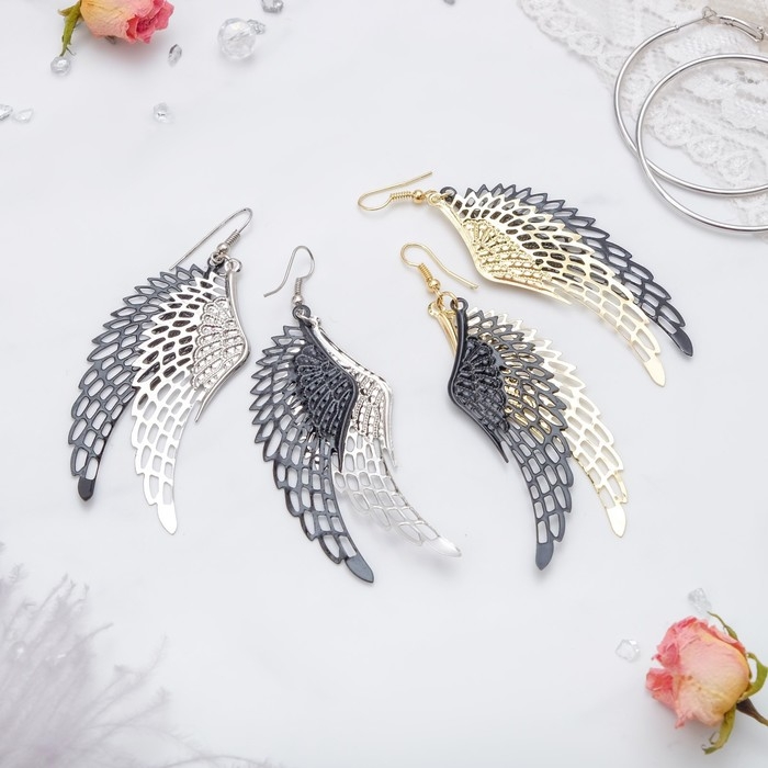Серьги висячие «Крылья ангела», цвет МИКС, 9 см Серьги висячие «Крылья ангела», цвет МИКС, 9 см