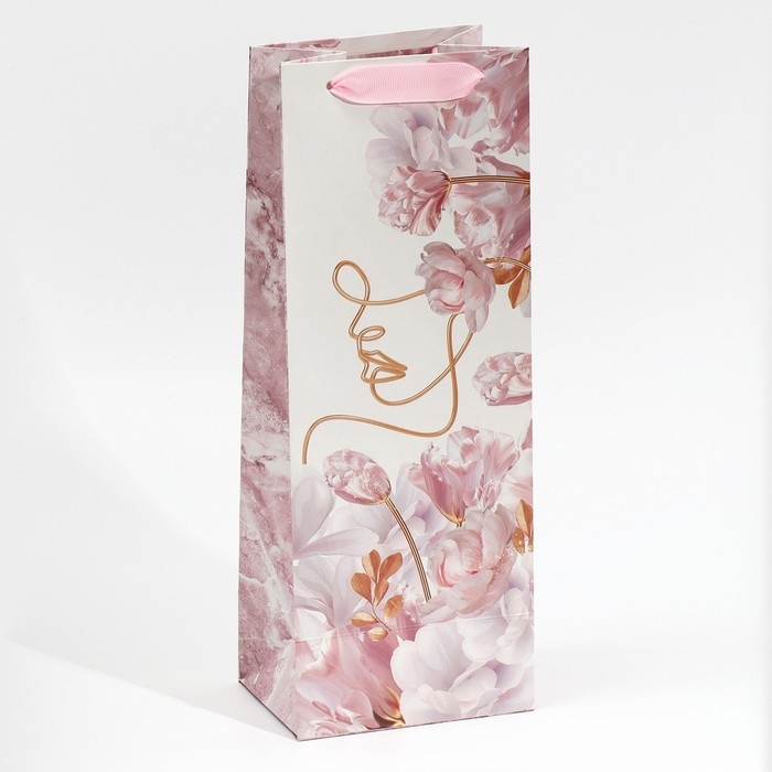 Пакет подарочный под бутылку, упаковка, «Нежность», 13 х 36 х 10 см Пакет подарочный под бутылку, упаковка, «Нежность», 13 х 36 х 10 см