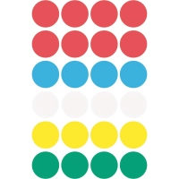 Этикетки самоклеящиеся  точки, 3089,&nbsp; d=18mm, разноцветные, 96шт/уп