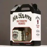 Набор "На удачу", гель для душа виски и стакан с пулей