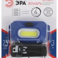 Фонарь налобный светодиодный 3Вт 180Лм IP40 COB 4 режима на батарейках 3xAAA (в комплект не входят) Атлант GB-707