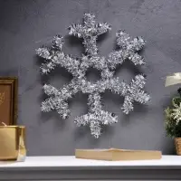Светодиодная фигура из мишуры &laquo;Снежинка серебристая&raquo; 32&times;2 см, 20 LED, батарейки AG10&times;3 (в комплекте), свечение тёплое белое