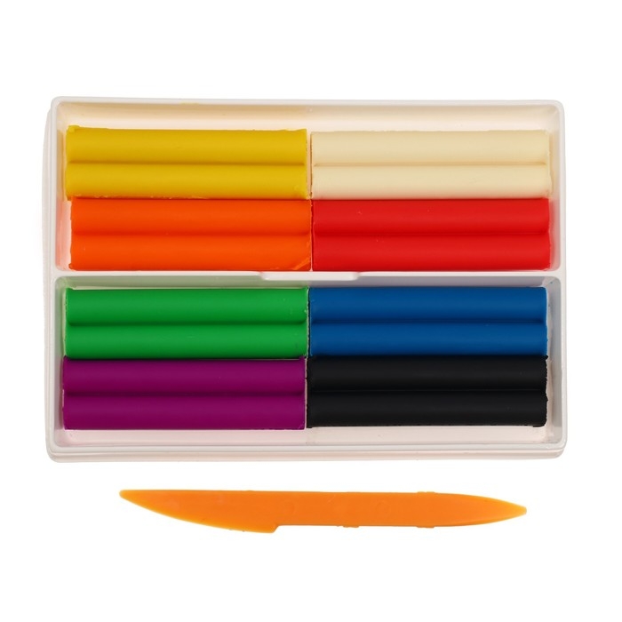 Пластилин мягкий (восковой), 8 цветов, 140 г,  Пластилин мягкий (восковой), 8 цветов, 140 г, "Фантазия", со стеком, МИКС