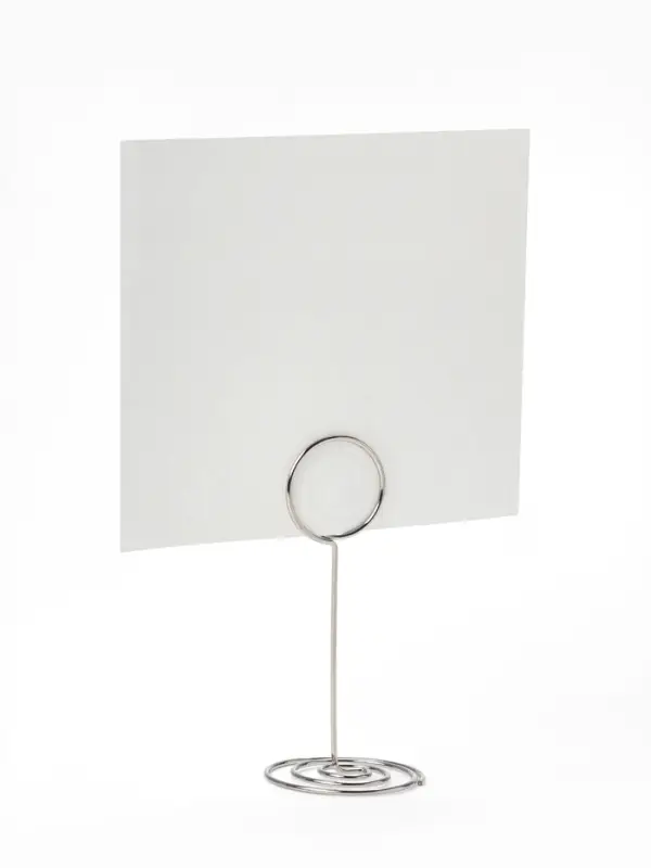 Подставка под ценник, фото &laquo;Круг&raquo;, с зажимом, 3.3&times;3.3&times;8.3 см, цвет серебро