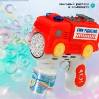 Генератор мыльных пузырей &laquo;Пожарная машина&raquo;, световые эффекты, работает от батареек