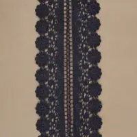 Кружево гипюровое, 60 мм, 6.8&plusmn;0.5 м, тёмно-синее