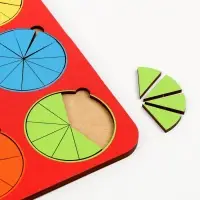 Рамка - вкладыш WoodLand Toys &laquo;Круги&raquo;, дроби, 12 шт., 1 уровень, МИКС