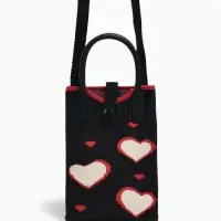 Сумка подр Сердца, 12*4*17, отд на кнопке, дл ремень, черный Сумка подр Сердца, 12*4*17, отд на кнопке, дл ремень, черный