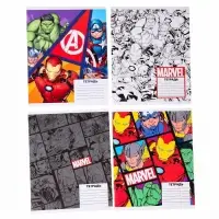 Тетрадь в клетку 24 листа, 4 вида МИКС, обложка мелованный картон, «Мстители» Тетрадь в клетку 24 листа, 4 вида МИКС, обложка мелованный картон, «Мстители»