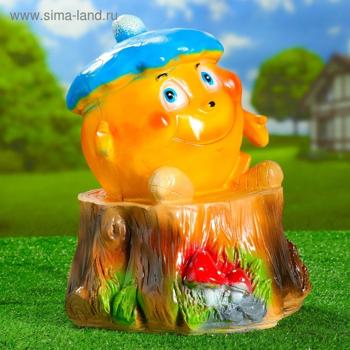 Садовая фигура  Садовая фигура "Колобок в кепке" 45х35х35см