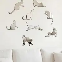 Зеркало настенное &laquo;Котики&raquo;, акриловое, 8 шт., разный размер