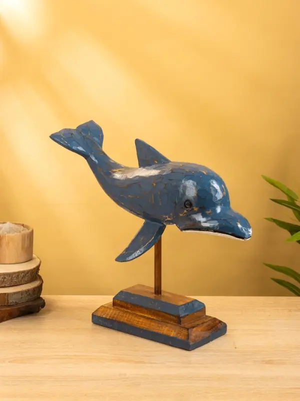 Сувенир на подставке  Сувенир на подставке "Дельфин" дерево 40х18х35 см