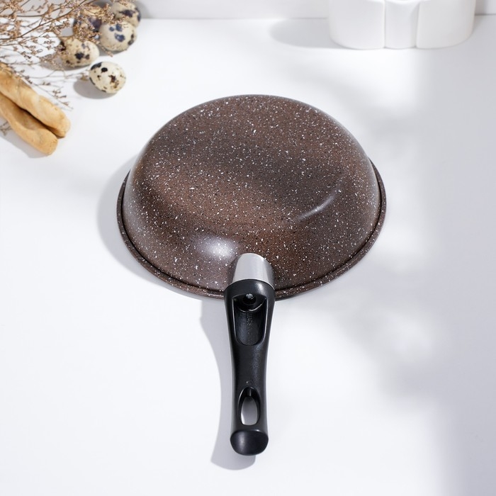 Сковорода Rock, d=21 см, пластиковая ручка, антипригарное покрытие, цвет коричневый Сковорода Rock, d=21 см, пластиковая ручка, антипригарное покрытие, цвет коричневый