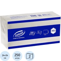 Салфетки бумажные Luscan 2сл 24х24см белые 250шт/уп