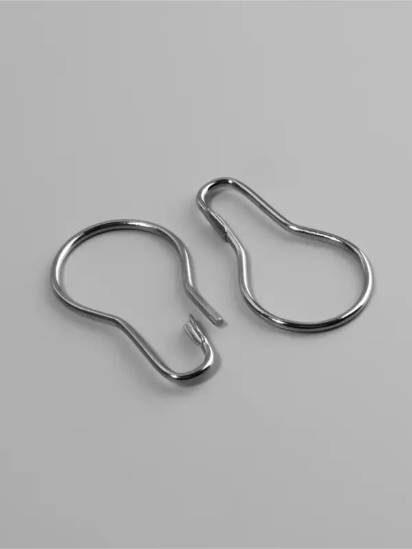 Крючок для штор, 4.8&times;2.8&times;0.2 см, 20 шт., цвет серебряный