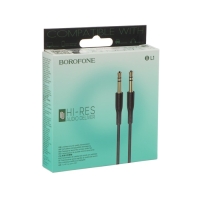 Кабель аудио AUX Borofone BL1, Jack 3.5 мм(m)-Jack 3.5 мм(m), TPE оплётка, 1 м, чёрный