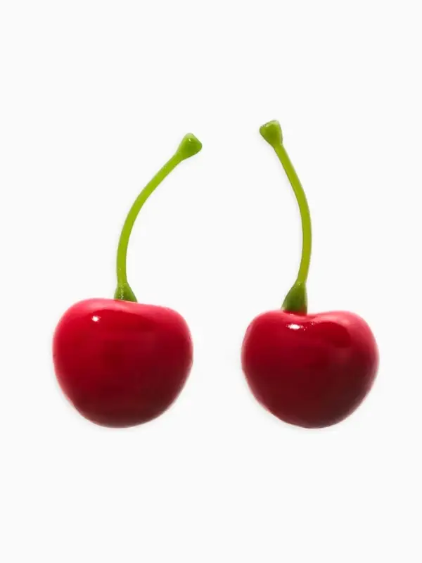 Серьги &laquo;Вишня&raquo;, красные в золоте