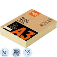 Бумага цветная &nbsp;Выбор есть (А3,160г, желтая пастель) 250л/уп