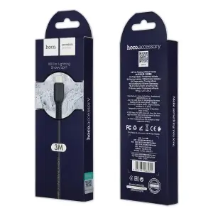 Кабель USB на Lightning 3M 2.4А X20 HOCO черный