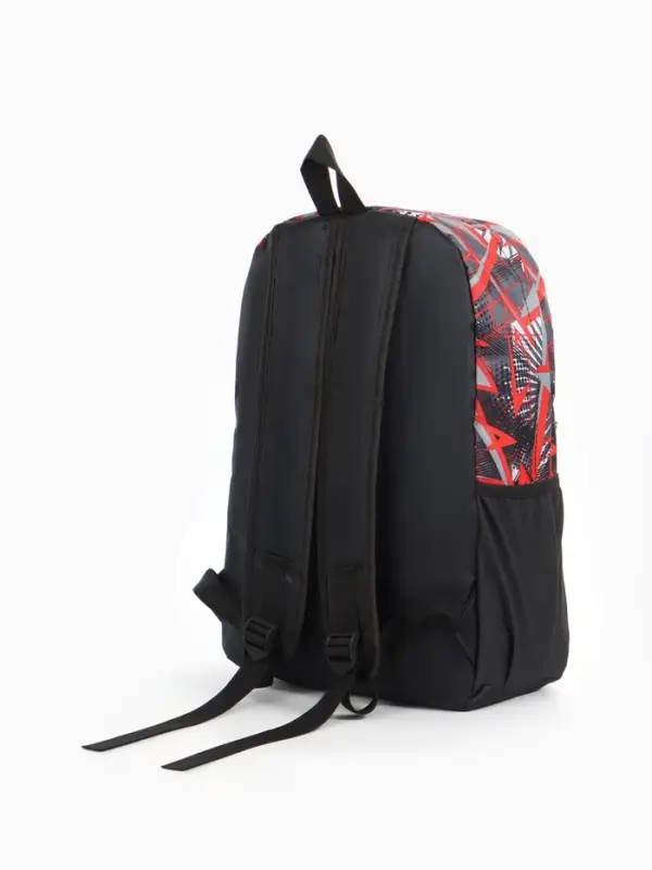 Рюкзак школьный на молнии, с карманами, с принтом, 30&times;13&times;42 см, чёрный