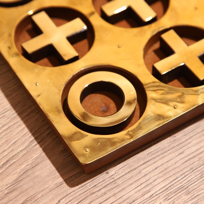 Игра настольная  Игра настольная "Крестики-нолики" 18х18 см, манговое дерево, латунь