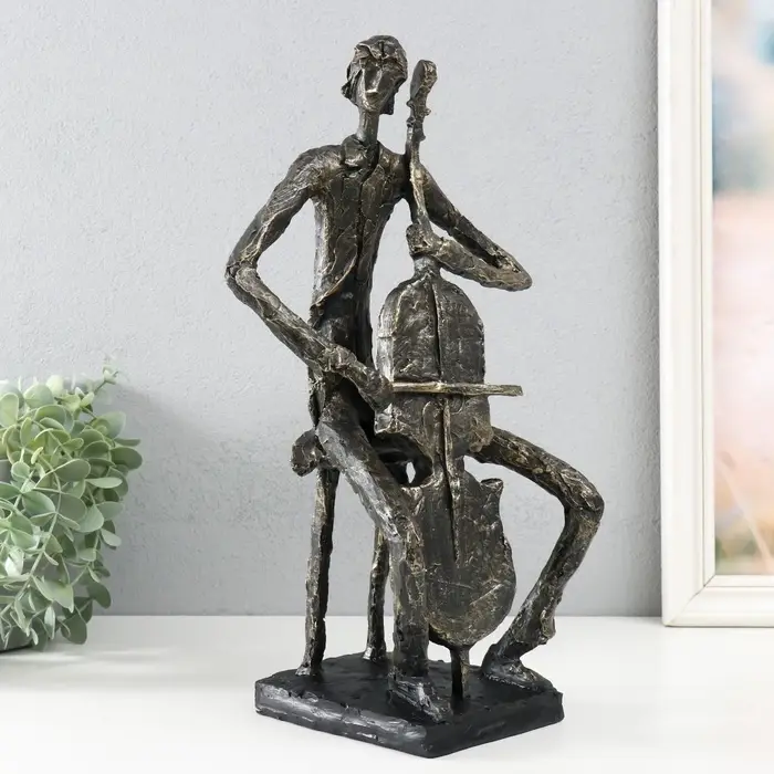 Фигурка полистоун &laquo;Виолончелист&raquo; под металл, 18.8&times;14&times;35.8 см