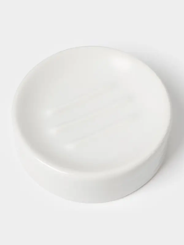 Аксессуары для ванной SAVANNA Monro, 4 предмета, мыльница, дозатор для мыла 450 мл, стакан, баночка, белые